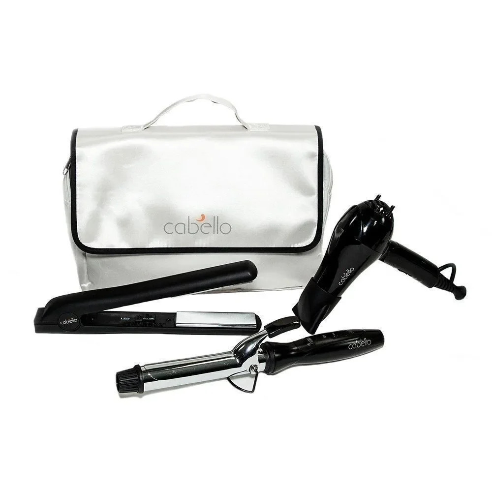 Cabello Professional Hair Tools- Cabello Prime 4 Piece Style/Travel Tool Kit